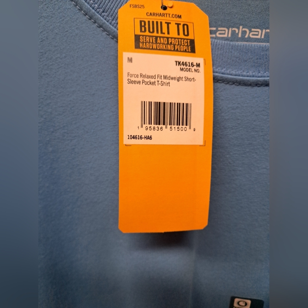 Carhartt Men's Light Blue Short Sleeve Tee Size M - Picture 4 of 4
